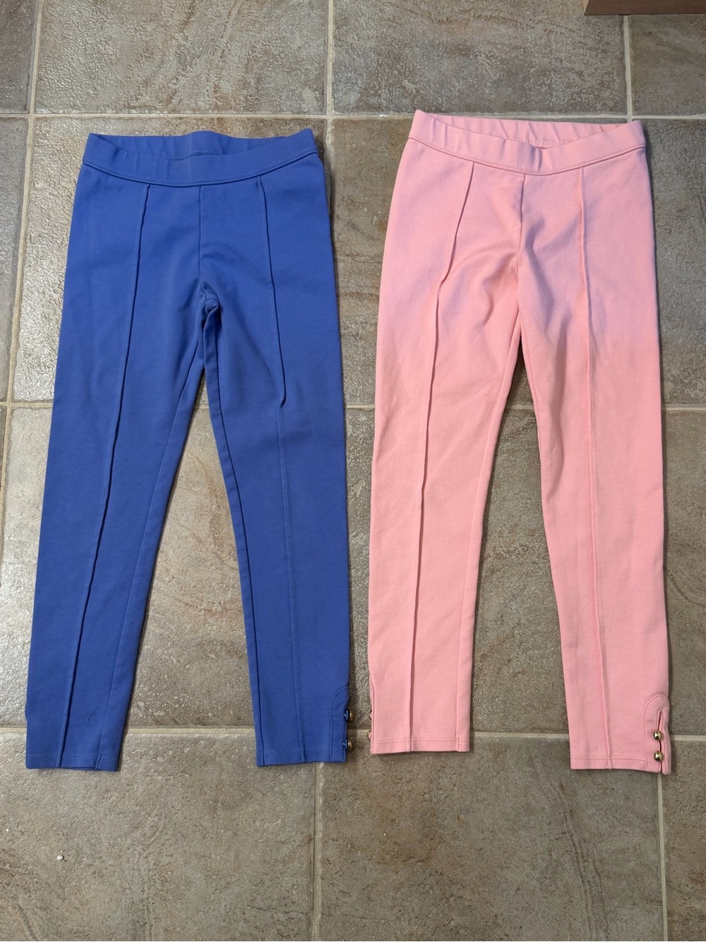Janie and Jack Ponte Leggings in Blue and Pink